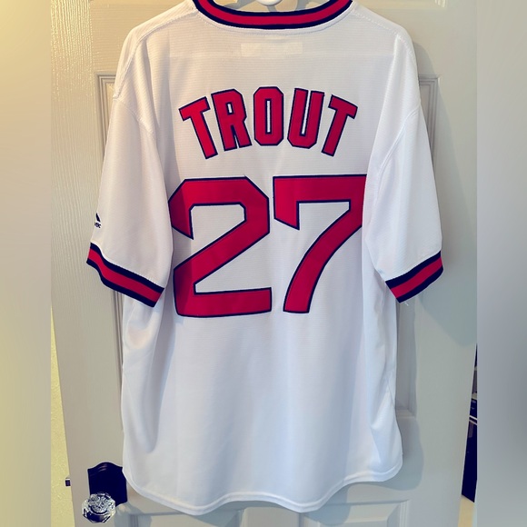 MAJESTIC XL MIKE TROUT CALIFORNIA ANGELS COOPERSTOWN JERSEY - Picture 2 of 6